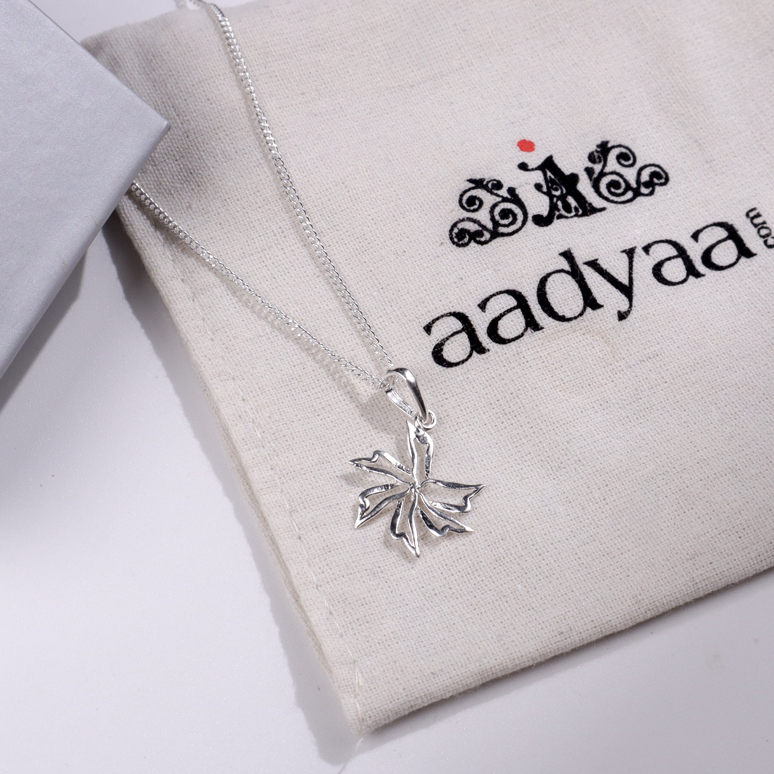Prajakta Charm Necklace - Handcrafted Silver Jewelry | House of Aadyaa
