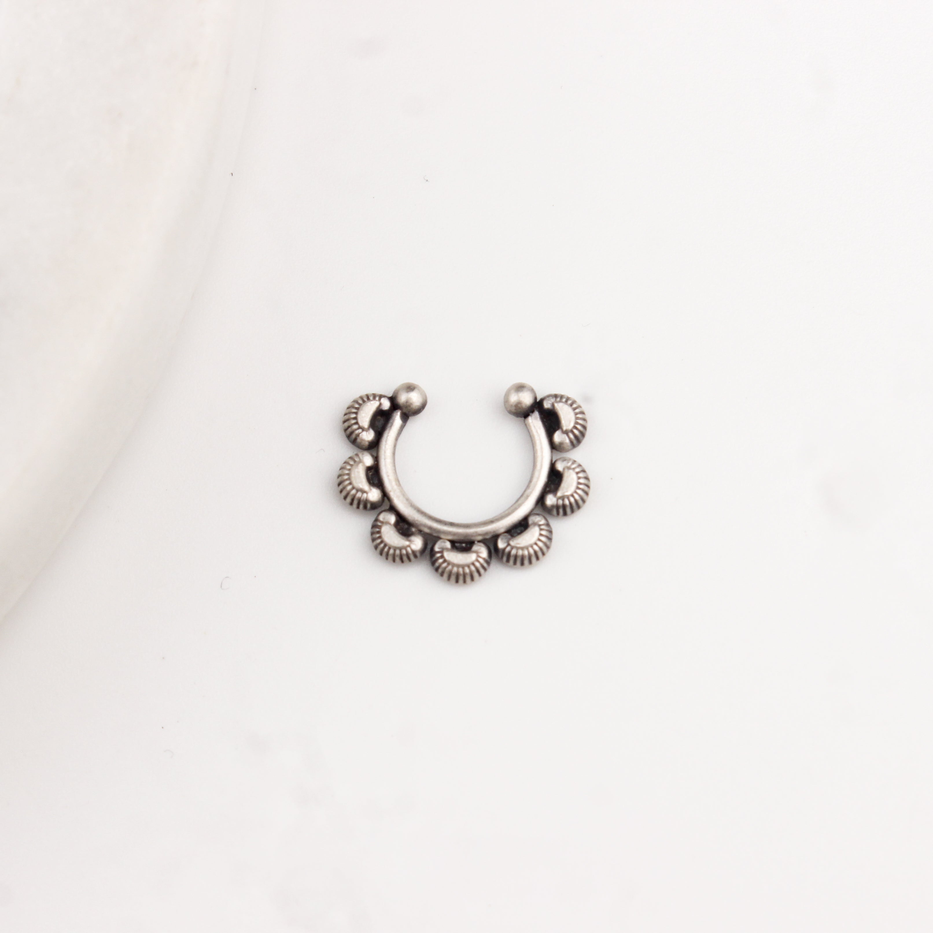Chaand Nose Ring / Septum Ring - Moon Motif (Clip On)