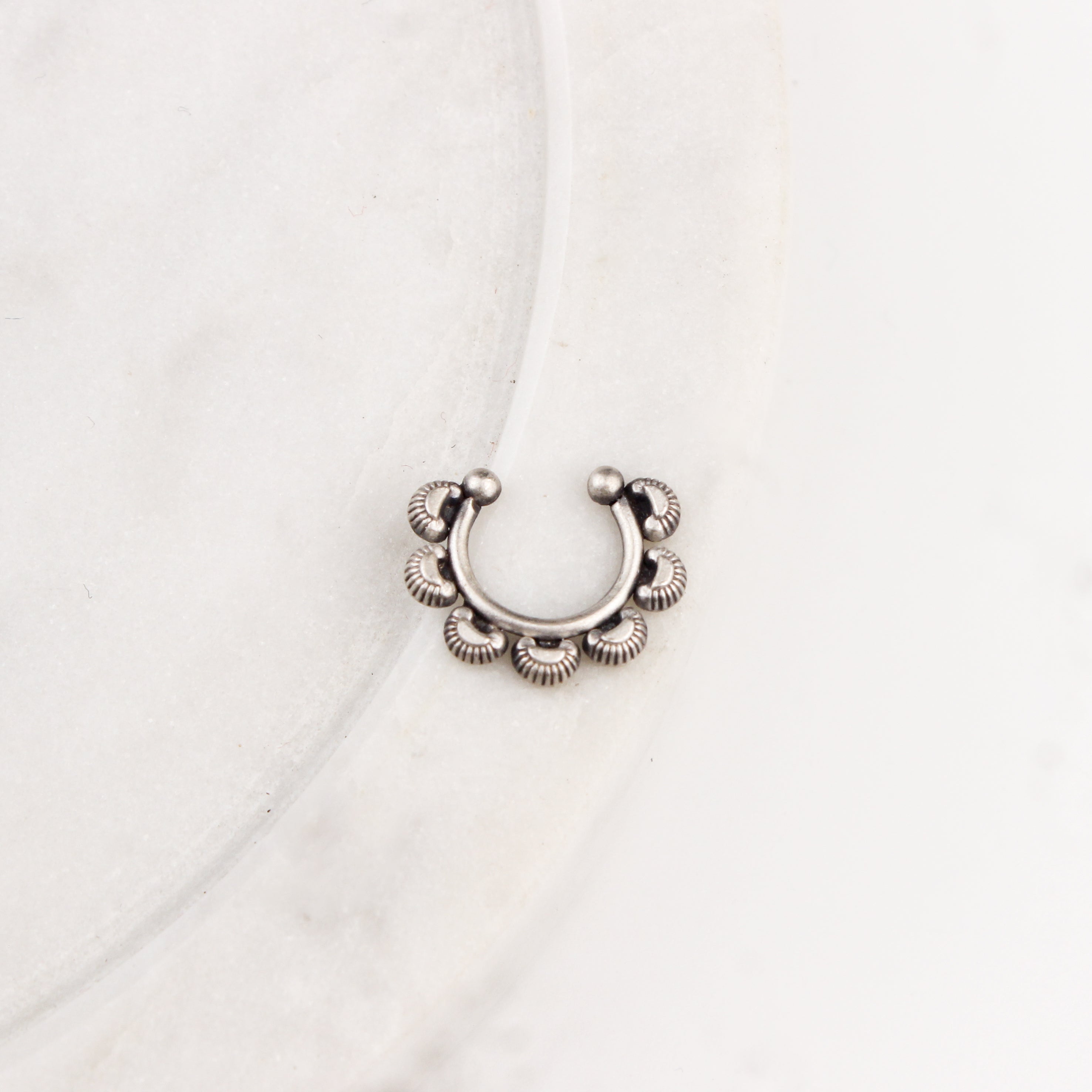Chaand Nose Ring / Septum Ring - Moon Motif (Clip On)
