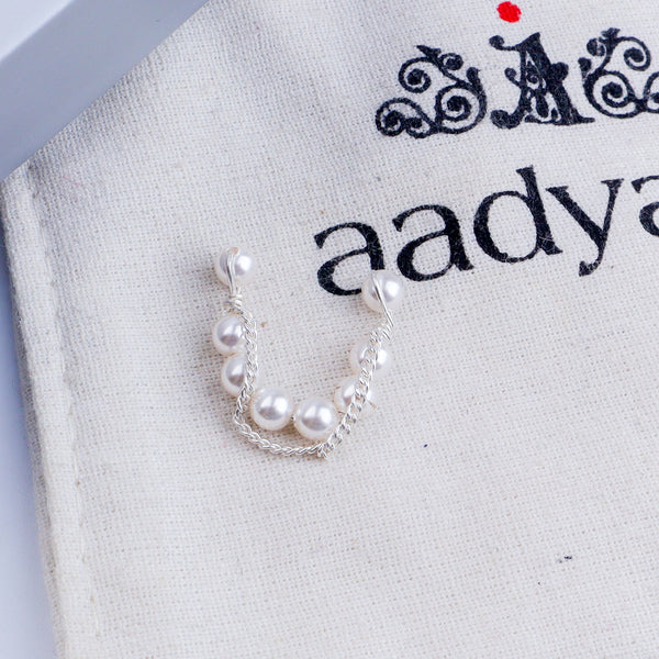 Pearl Layer and Chain Earcuff