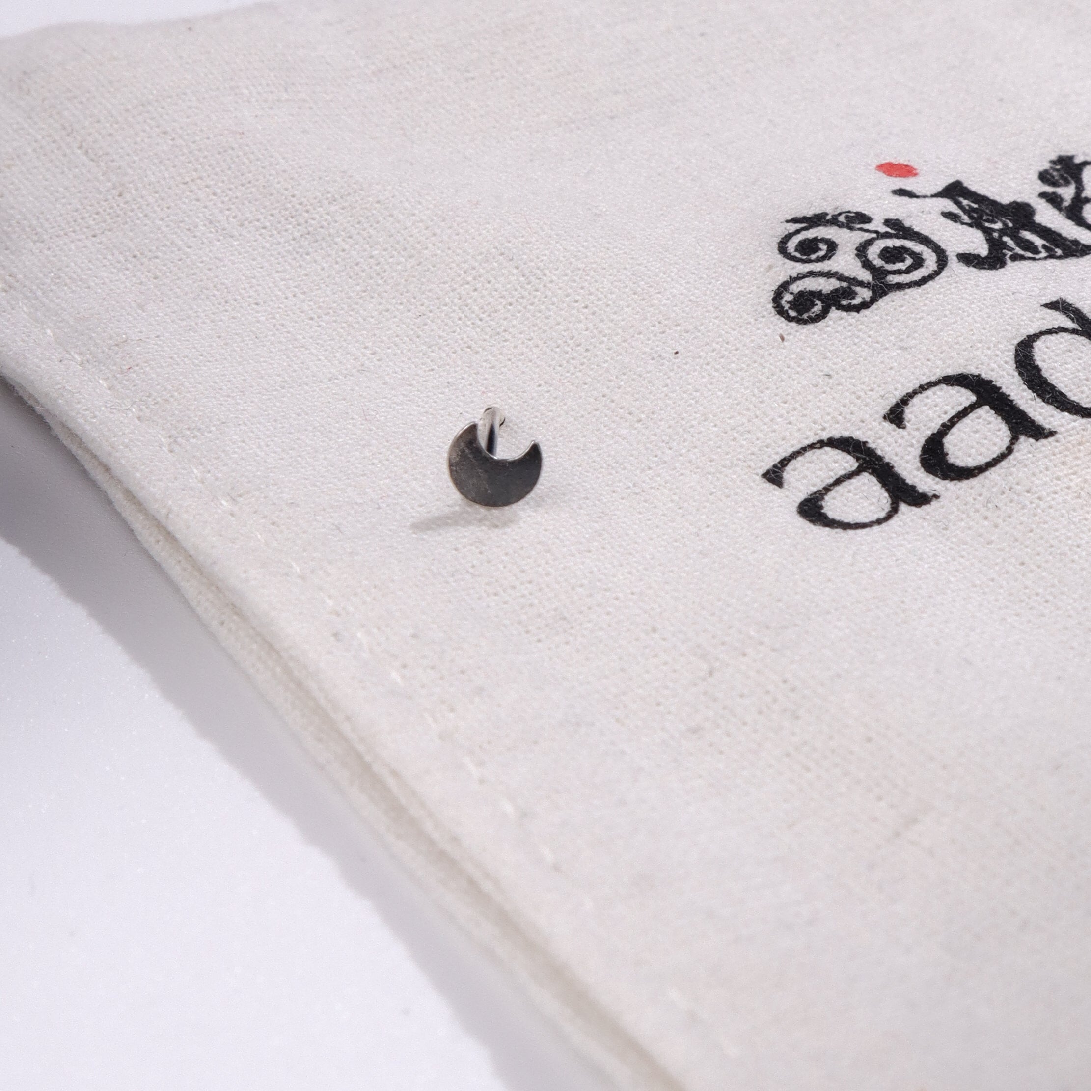 Tiny Chandrakor Nose Pin -Pierced | 92.5 Silver