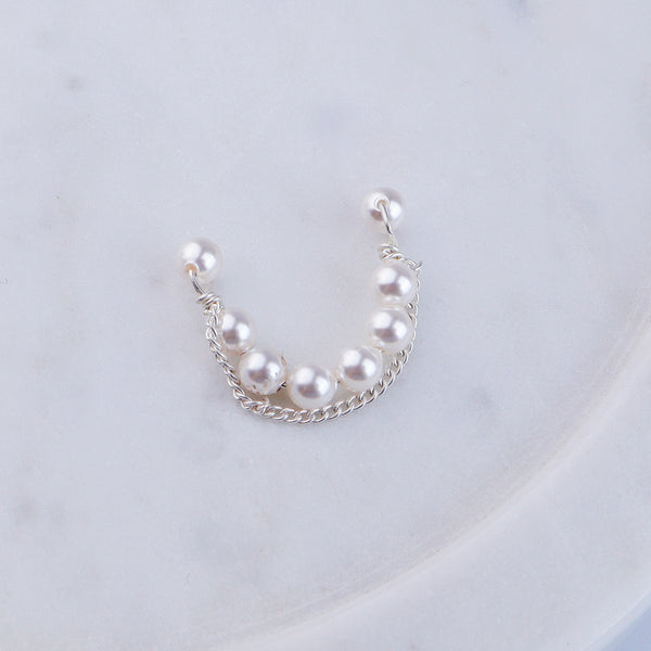Pearl Layer and Chain Earcuff