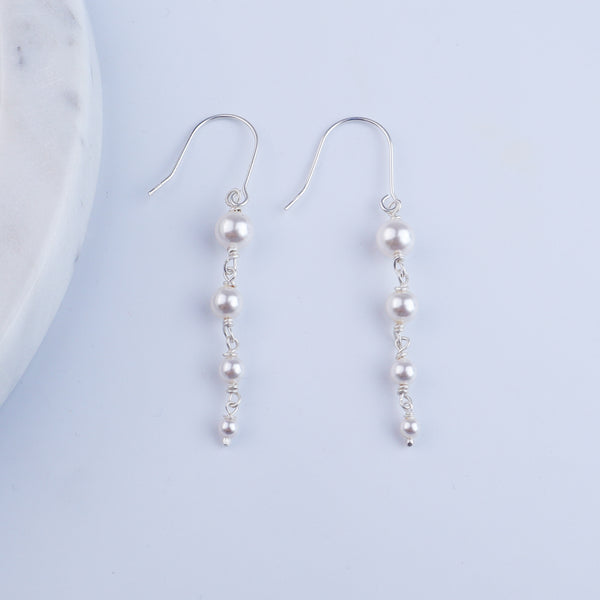 Silver Pearl Dangler Earrings