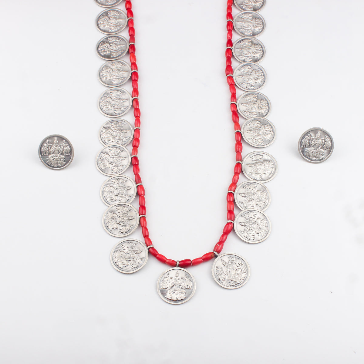 Putali Haar Set Long - Coin Necklace | 92.5 Silver | Oxidised Finish (Made to Order)