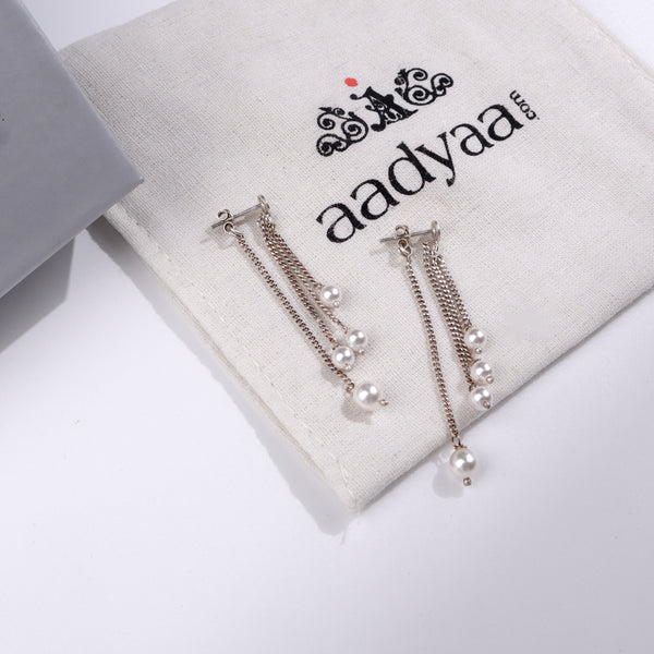 Pearl Trinkets : Layered dangler. Minimal , everyday wear design