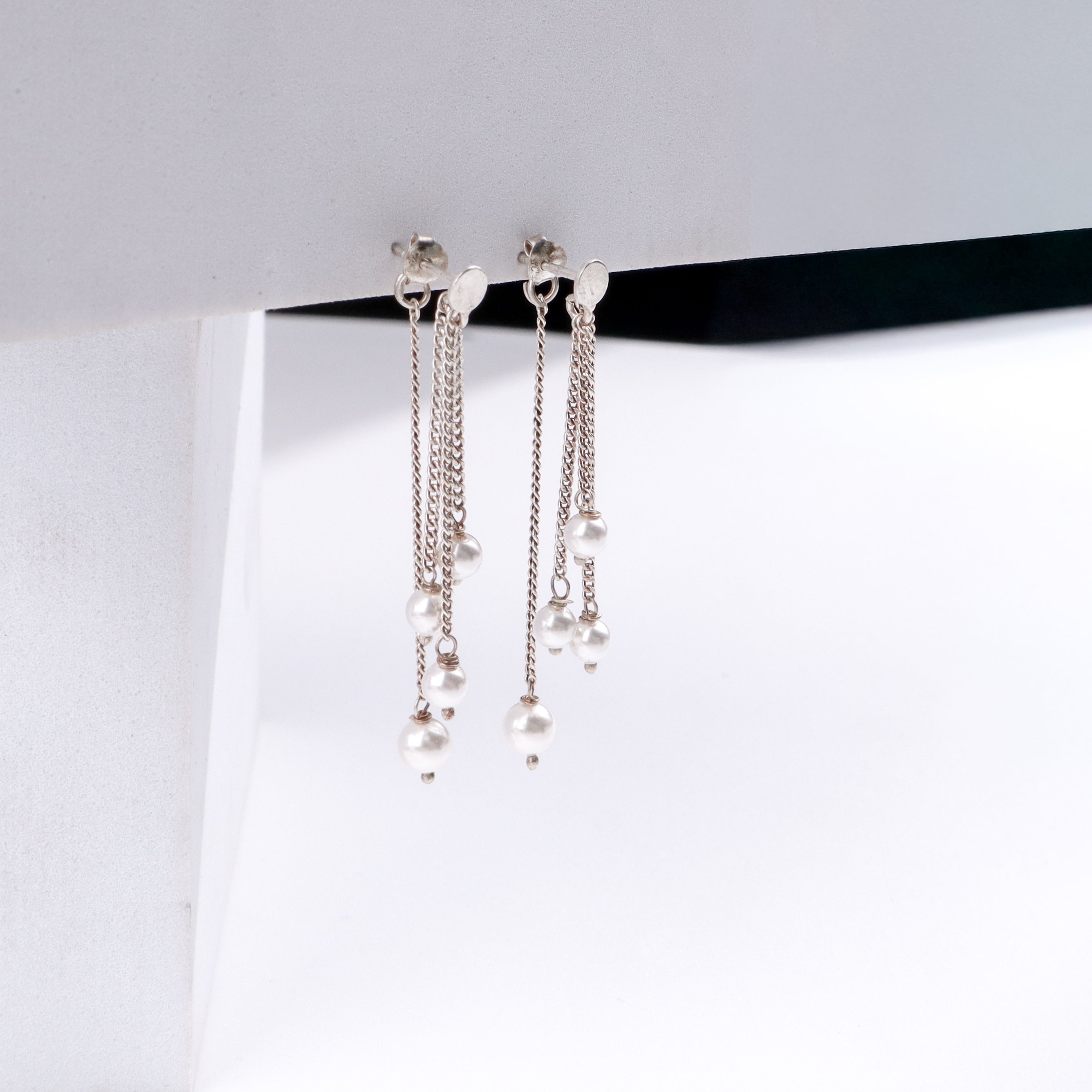 Pearl Trinkets : Layered dangler. Minimal , everyday wear design