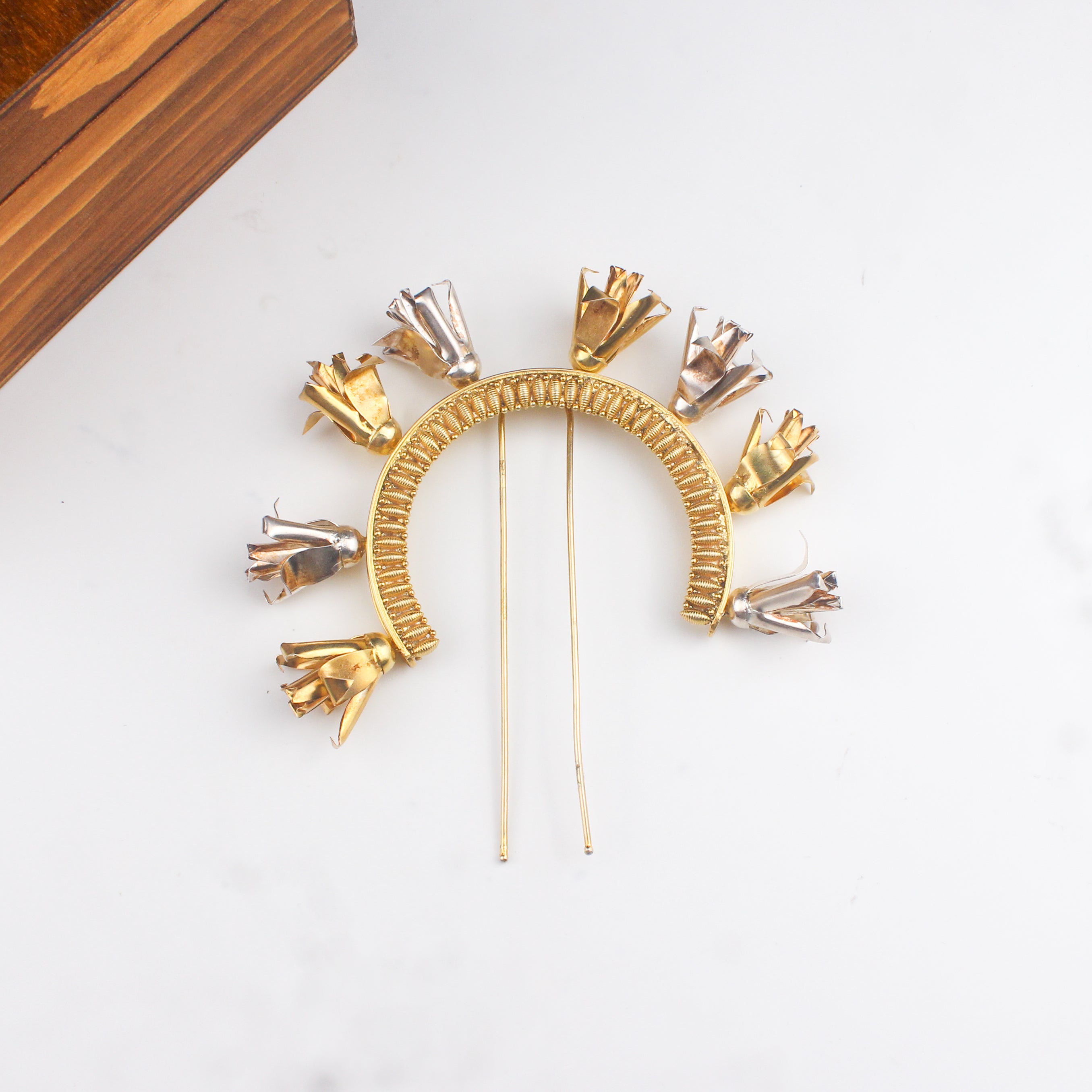 Chapha Veni (Hair Accessory) |  92.5 Silver | 22K Gold Plated (Made to Order)