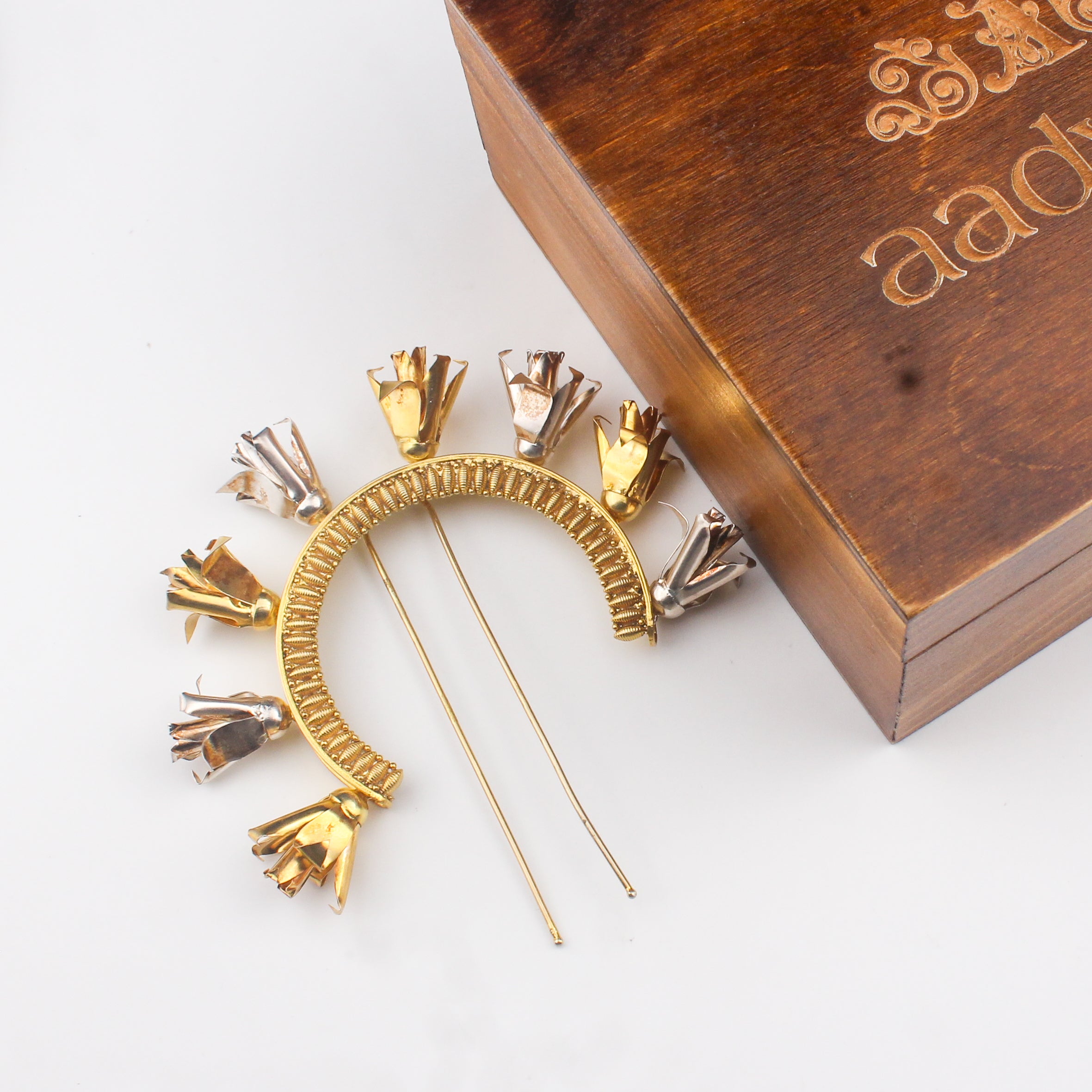 Chapha Veni (Hair Accessory) |  92.5 Silver | 22K Gold Plated (Made to Order)