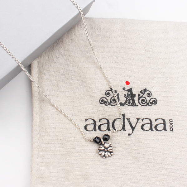 Mogra Motif Chain Mangalsutra | 92.5 Sterling Silver