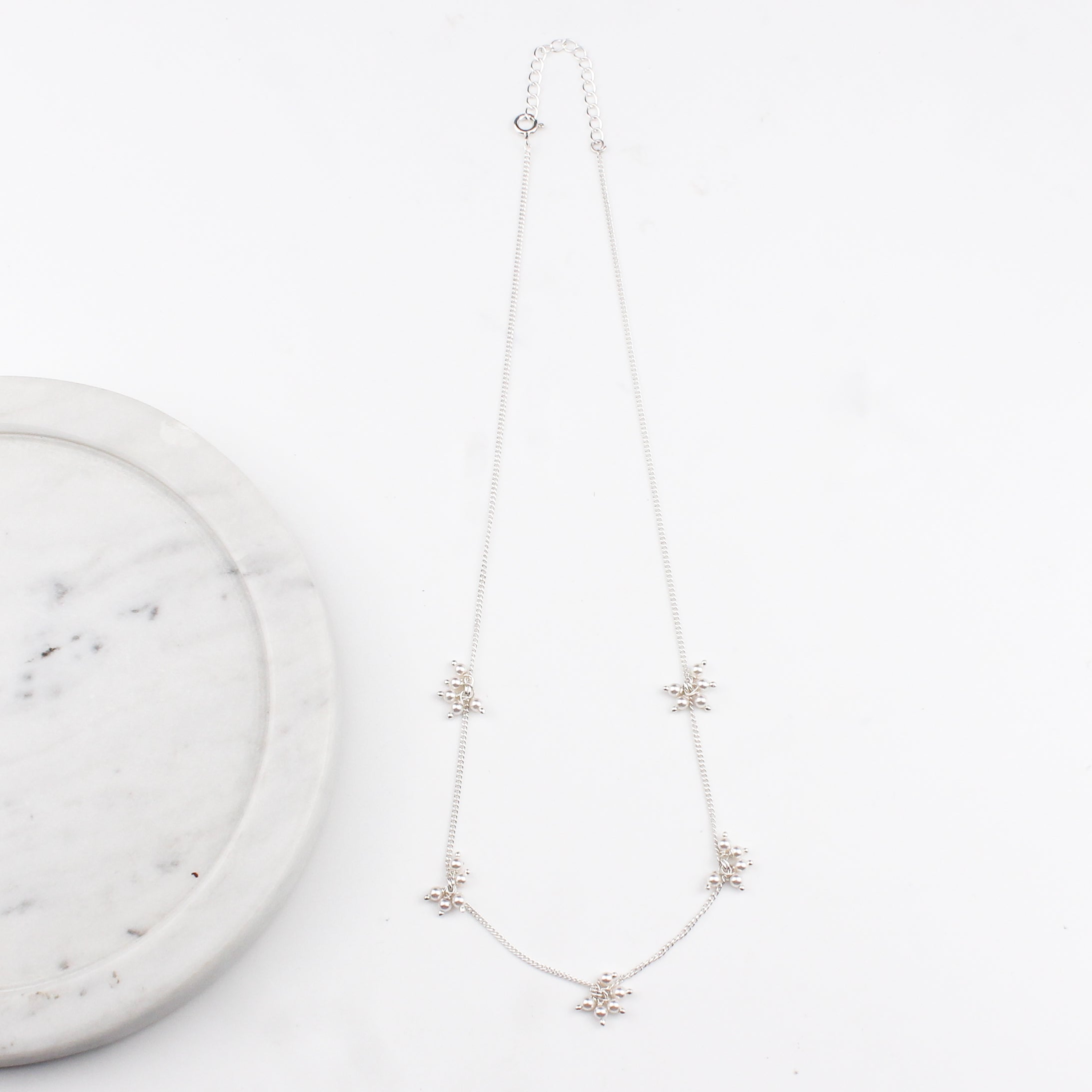 Silver Baby Necklace with Pearls