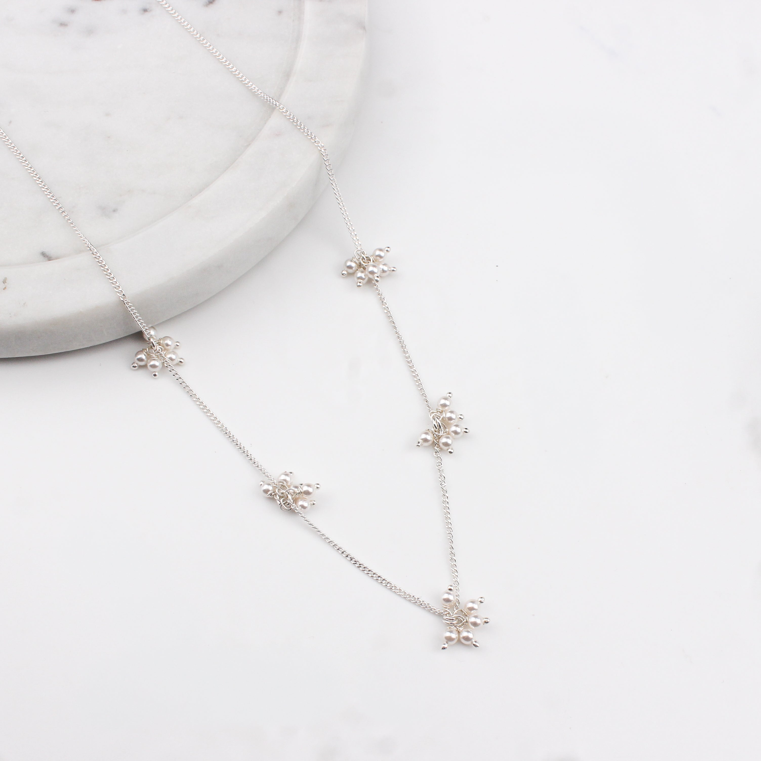 Silver Baby Necklace with Pearls