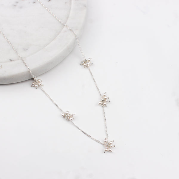 Silver Baby Necklace with Pearls