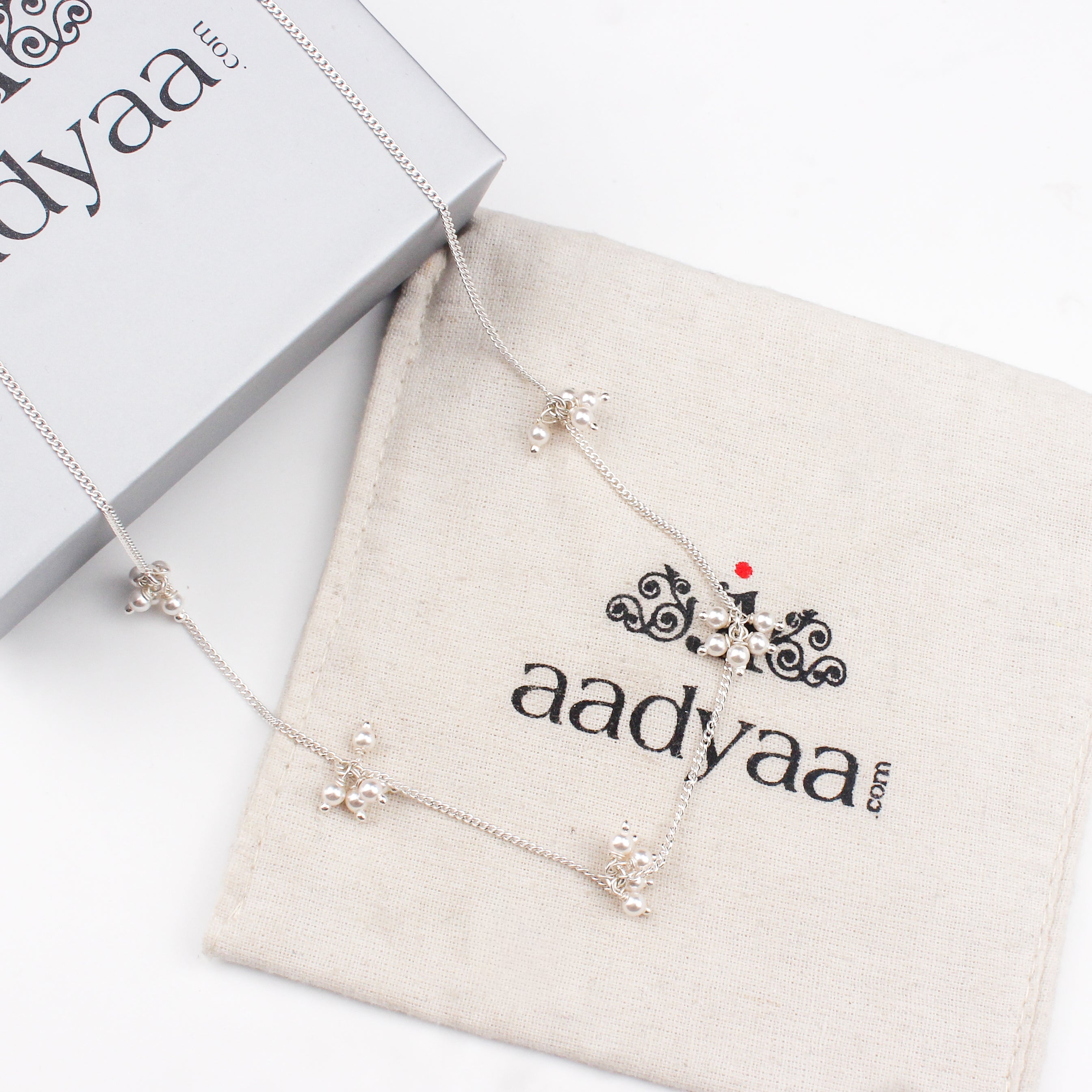 Silver Baby Necklace with Pearls