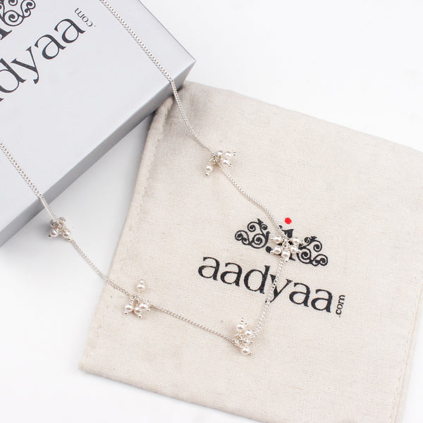 Silver Baby Necklace with Pearls