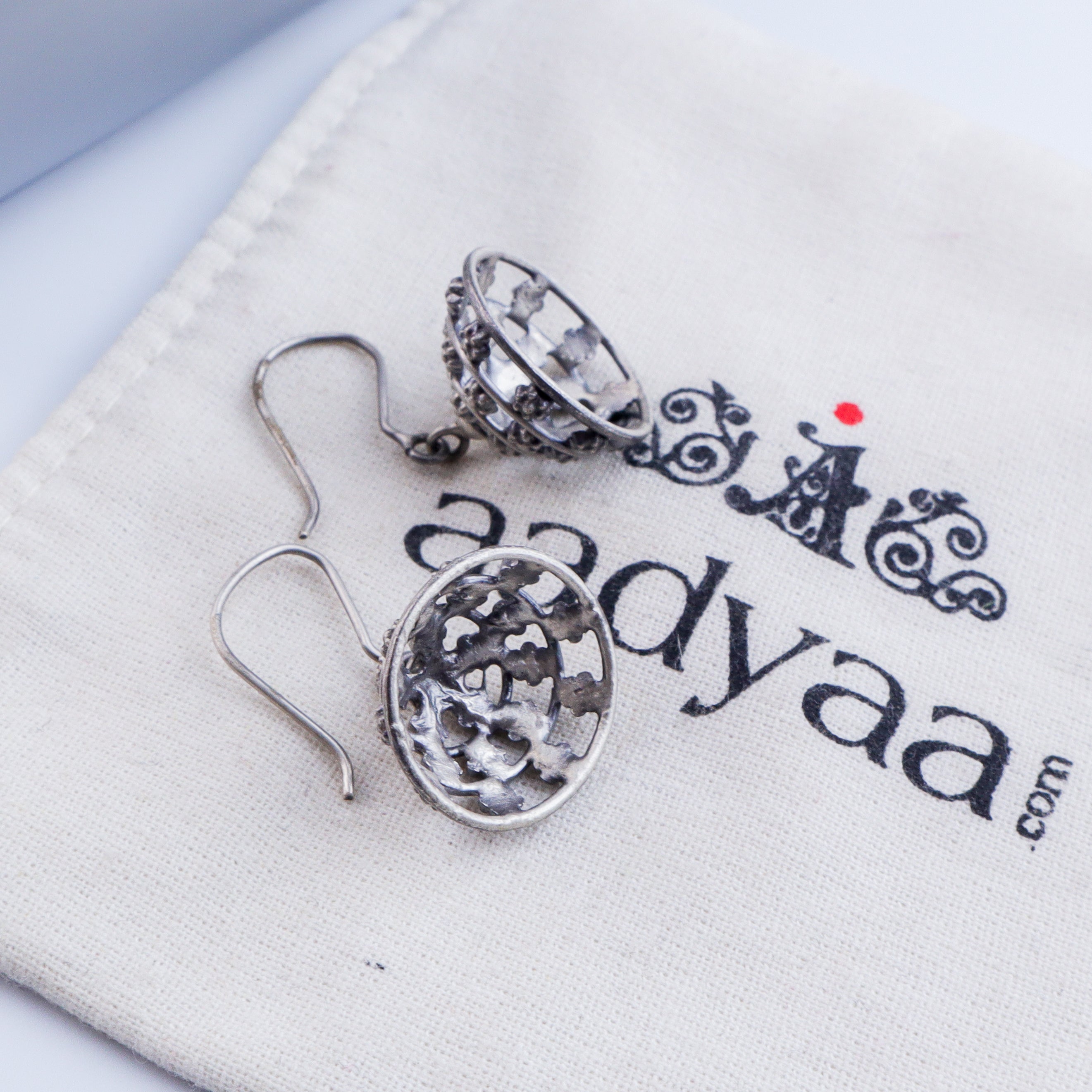 Silver Oxidized Jhumki