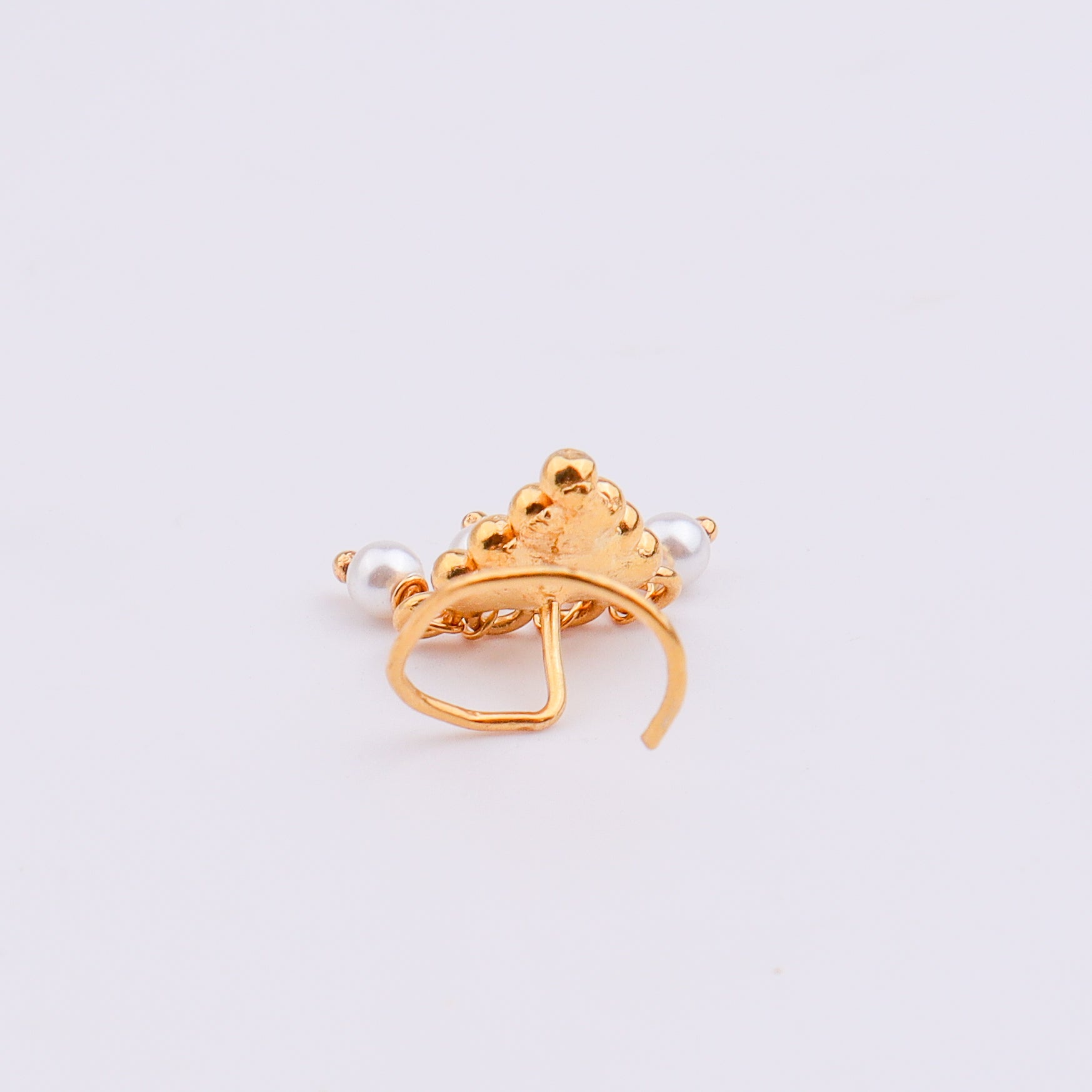 Pyramid Pierced Nose Pin | 22K Gold-Plated (Large)