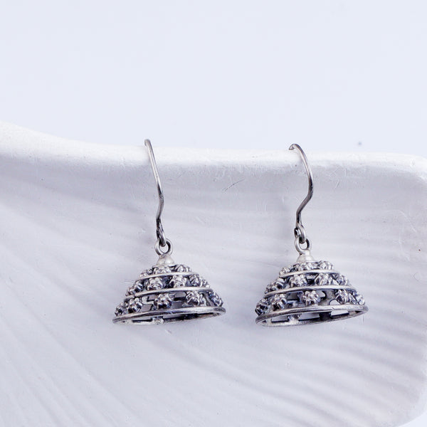 Silver Oxidized Jhumki