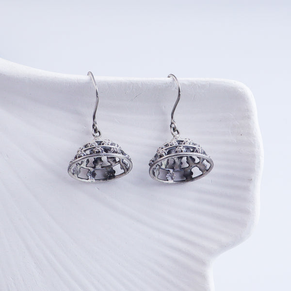 Silver Oxidized Jhumki