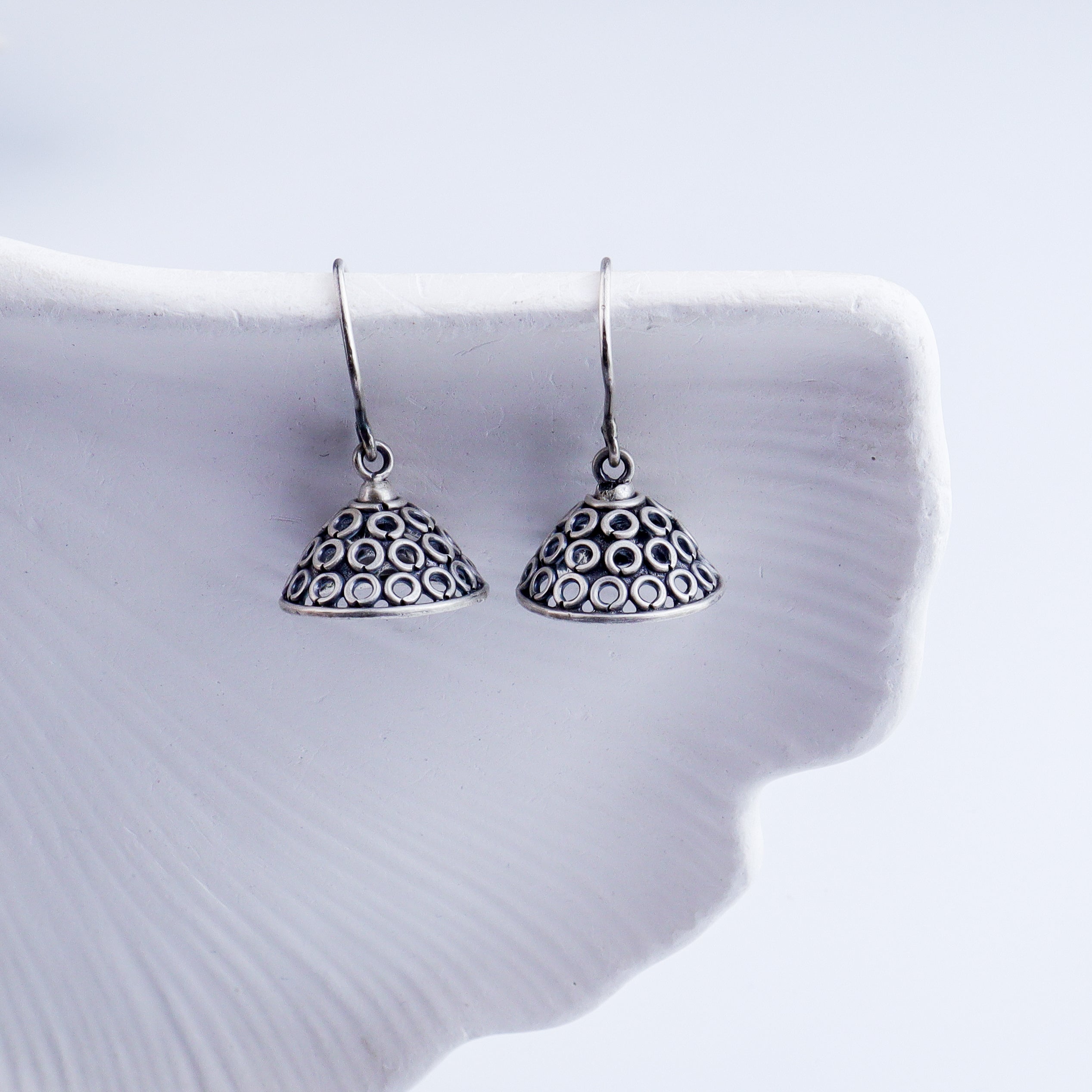 Silver Oxidized Jhumki