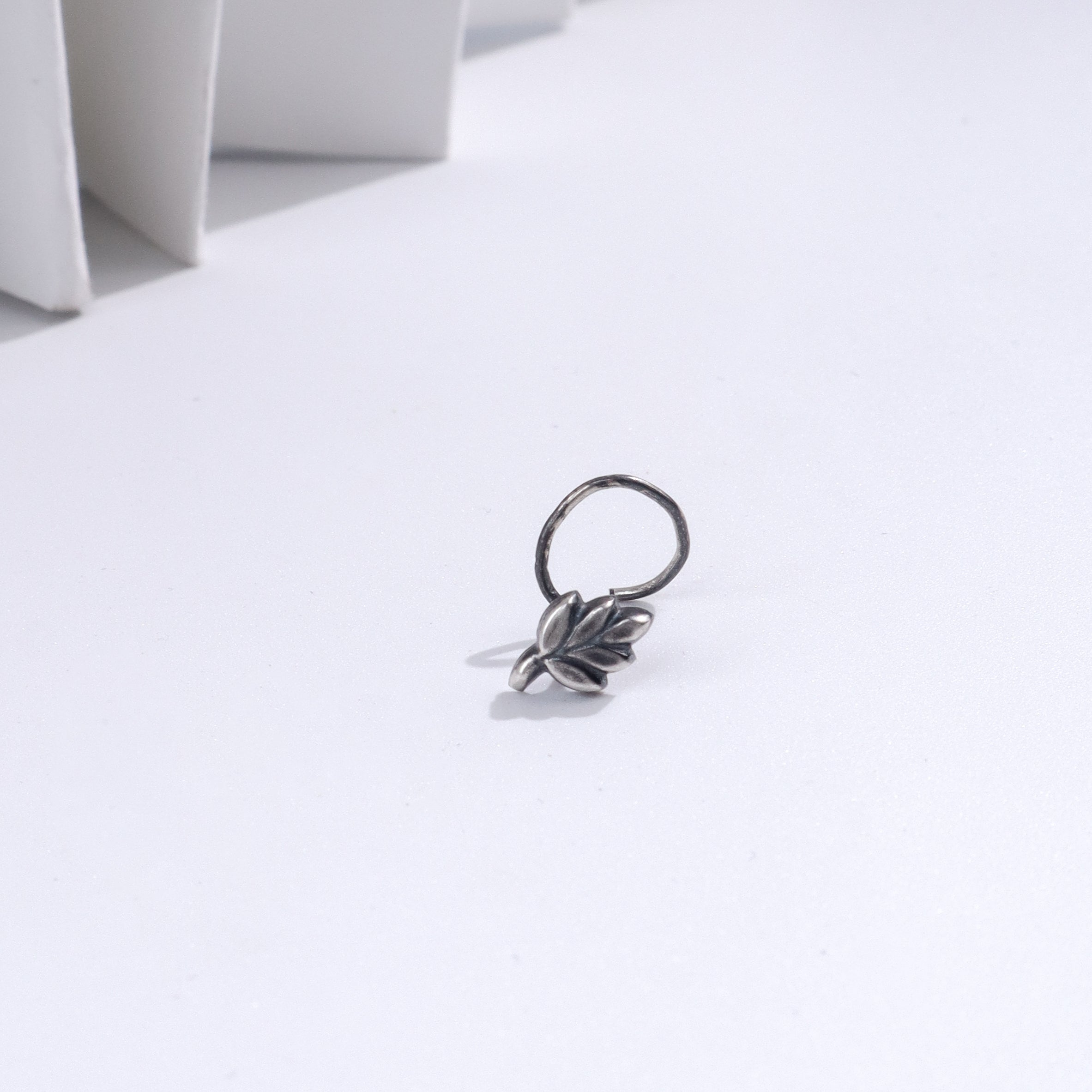 Silver Leaf Nose Pin – Nature Inspired 92.5 Silver