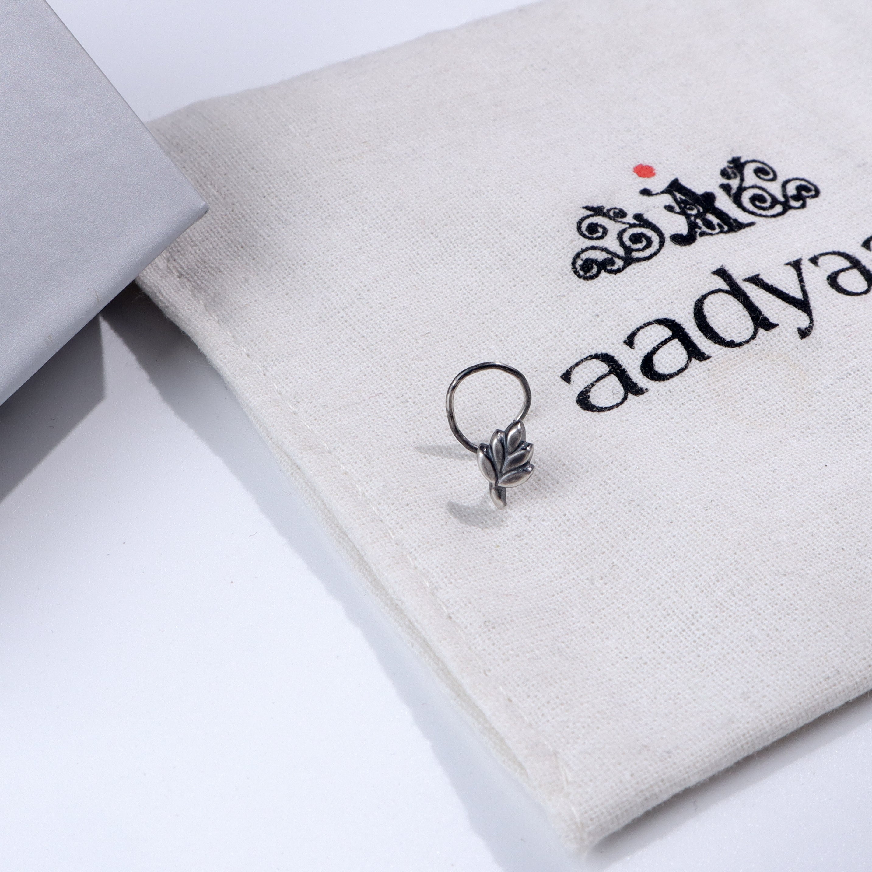 Silver Leaf Nose Pin – Nature Inspired 92.5 Silver