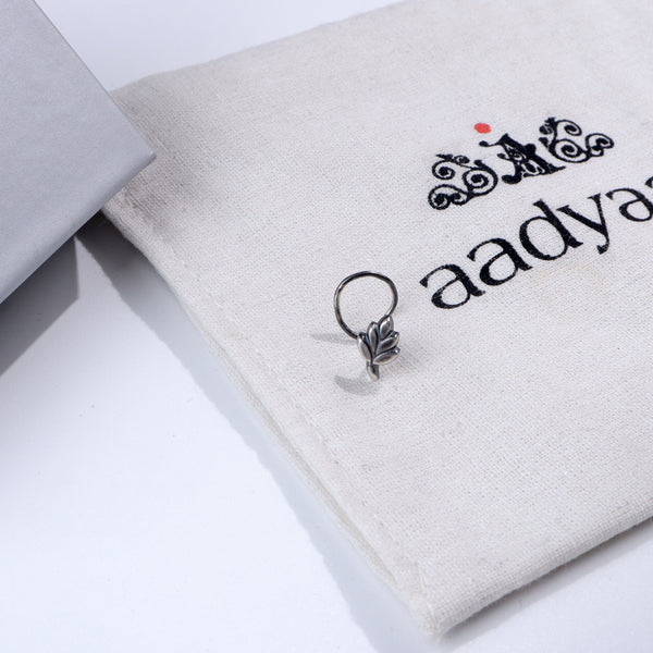 Silver Leaf Nose Pin – Nature Inspired 92.5 Silver