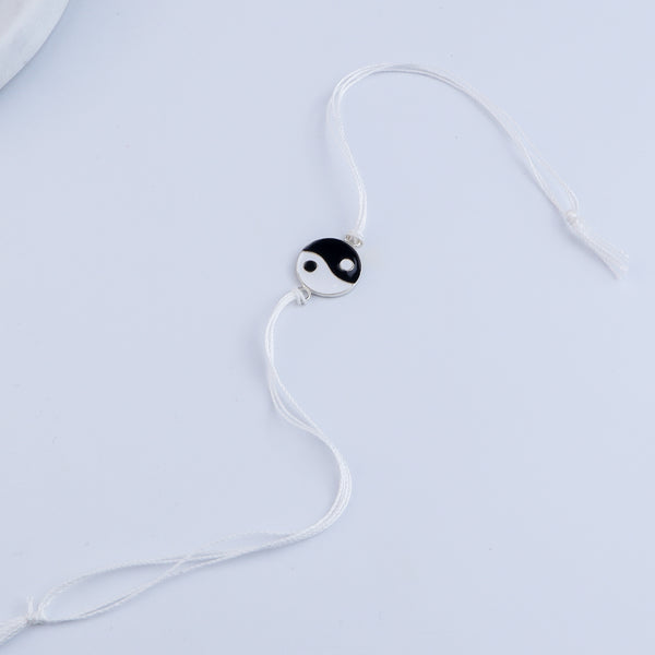 Yin Yang Silver Rakhi
