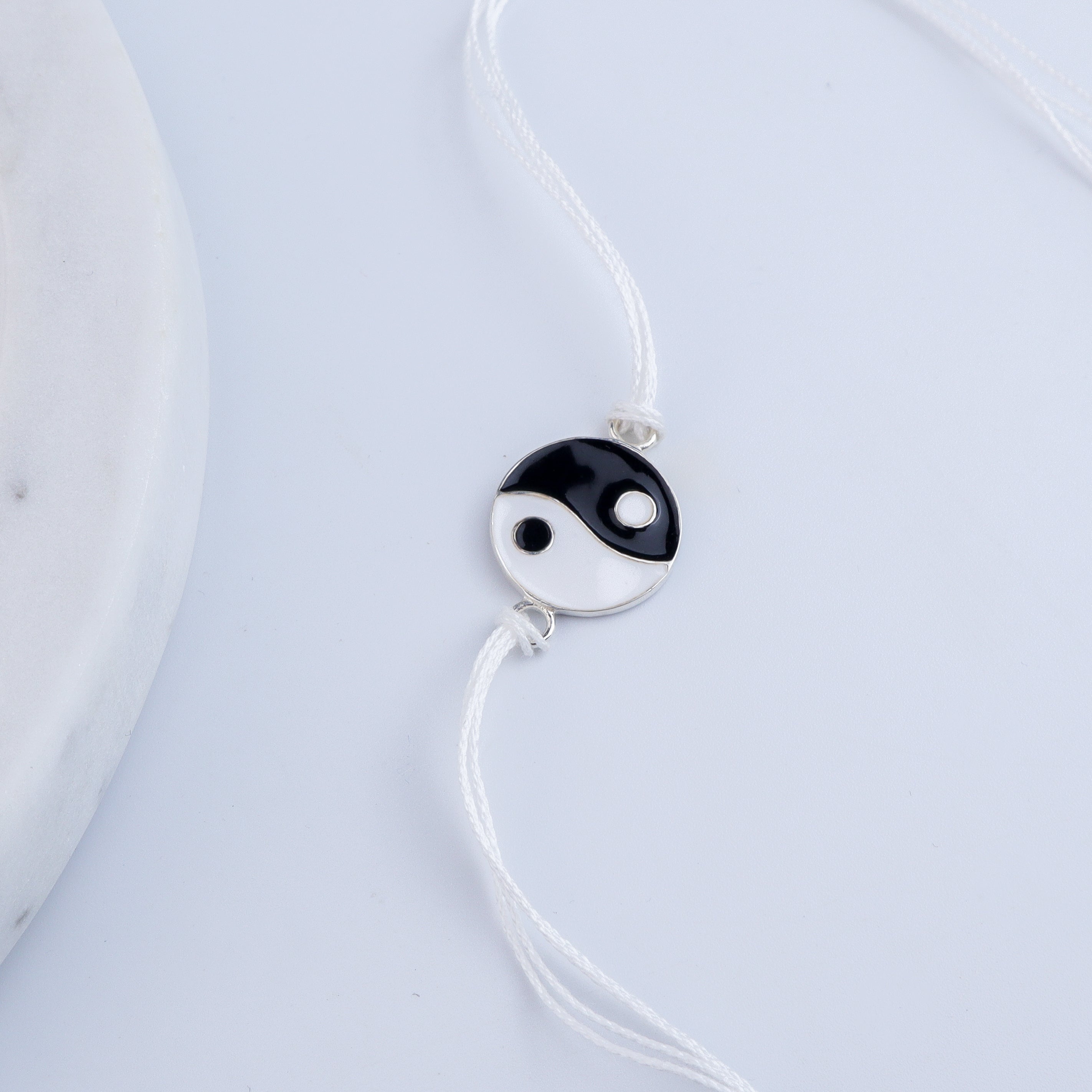 Yin Yang Silver Rakhi