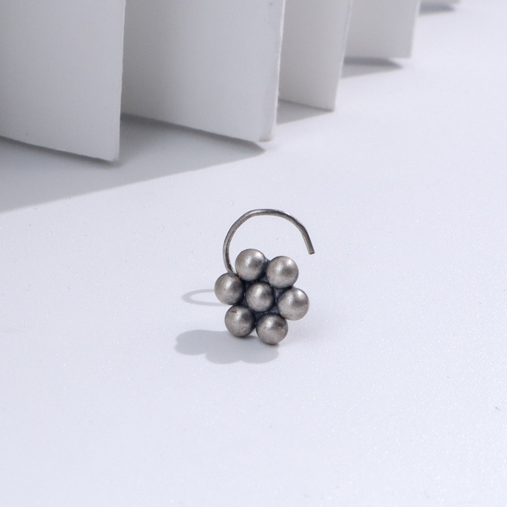 Silver Kudi Nosepin Oxidized jewelry