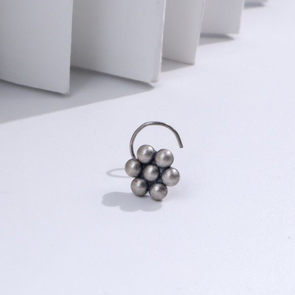 Silver Kudi Nosepin Oxidized jewelry