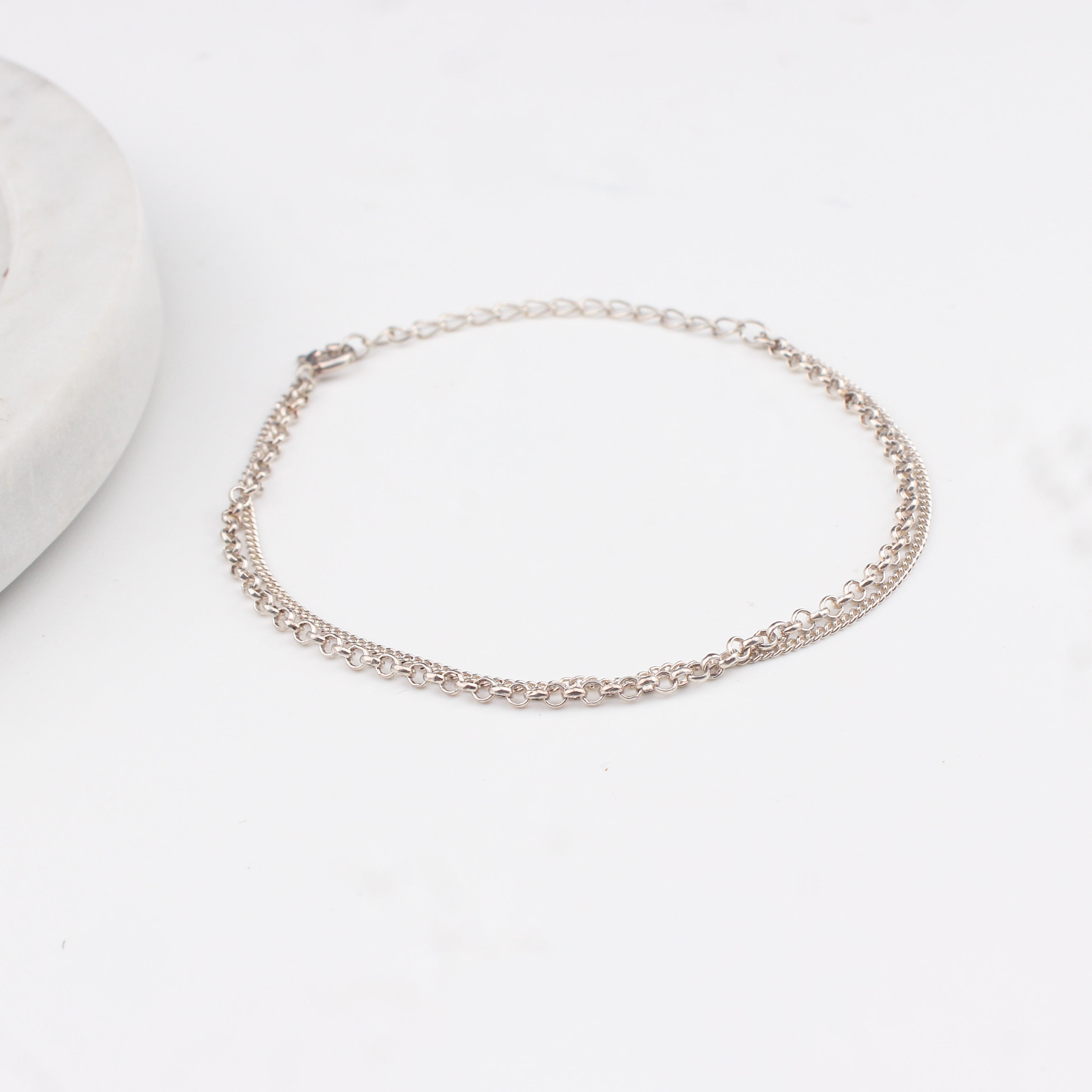 Silver Chain Double Layer Bracelet