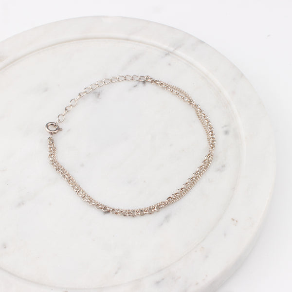 Silver Chain Double Layer Bracelet
