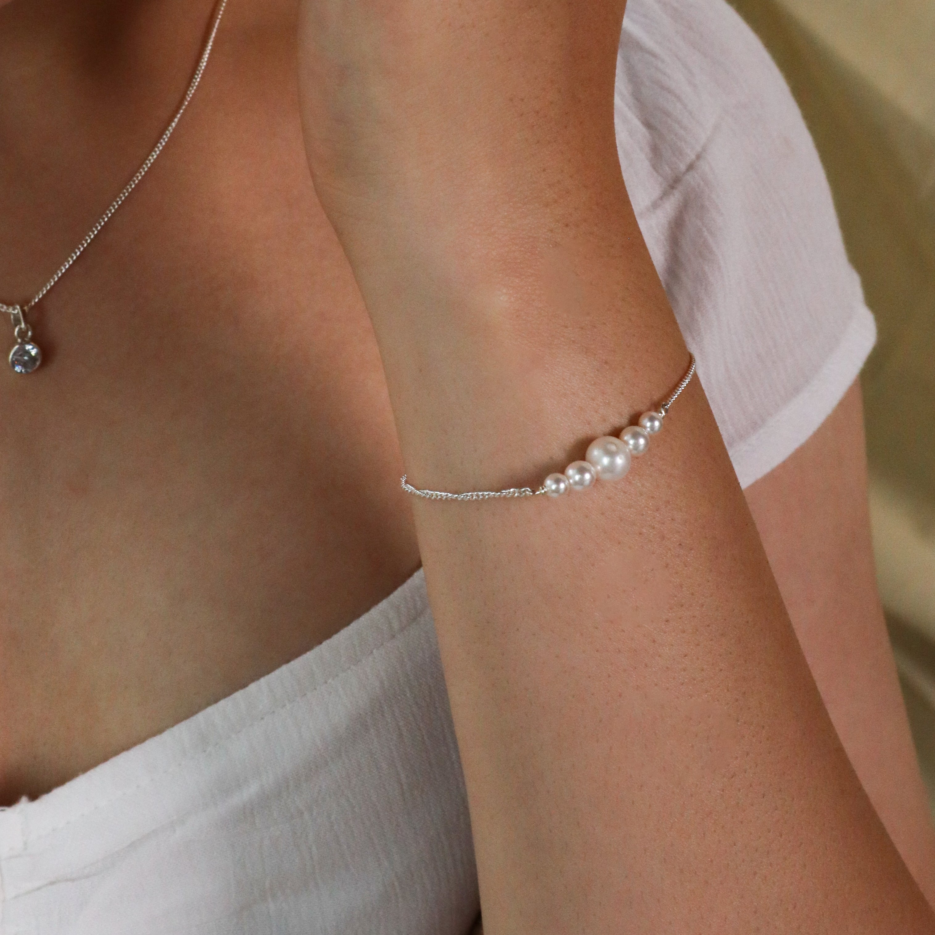 Classic Silver Pearl Bracelet
