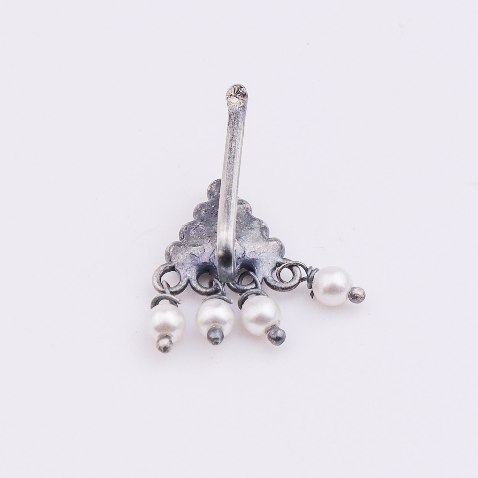 Oxidised Pyramid Clip-On Nose Pin (Large)