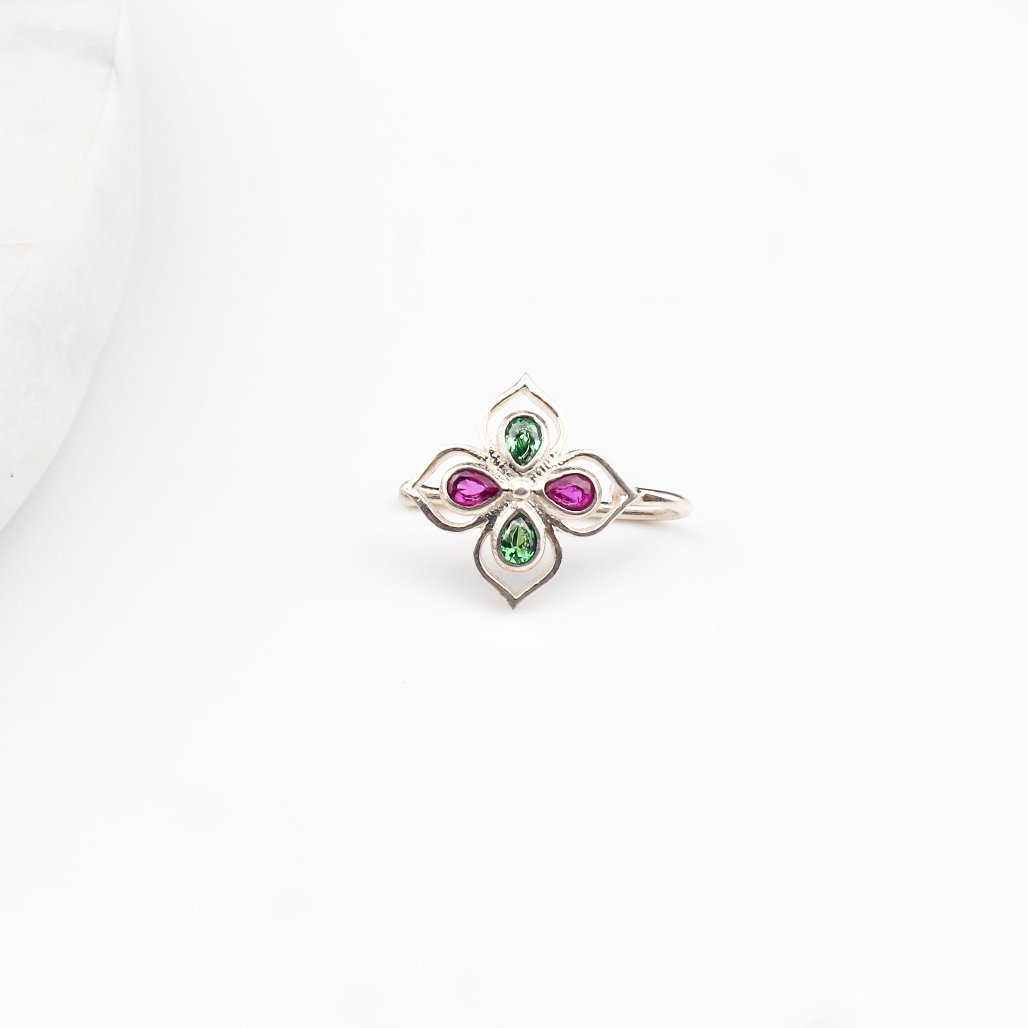 Silver Nakshatra Nose pin (Clip on)