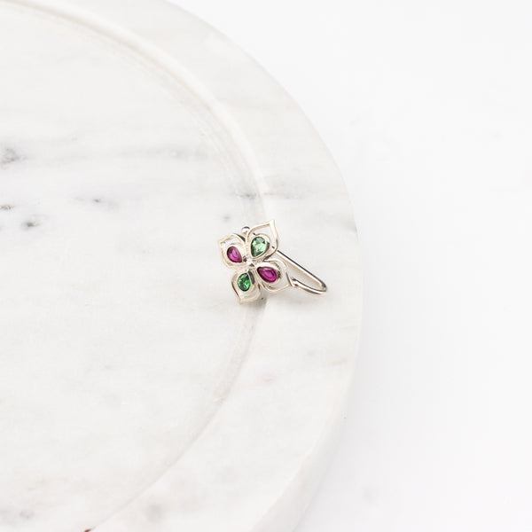 Silver Nakshatra Nose pin (Clip on)