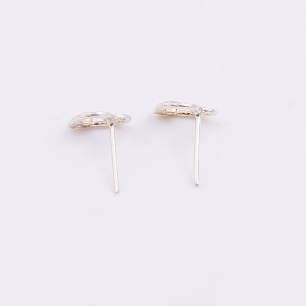 Sliver Heart and Pearl Earrings