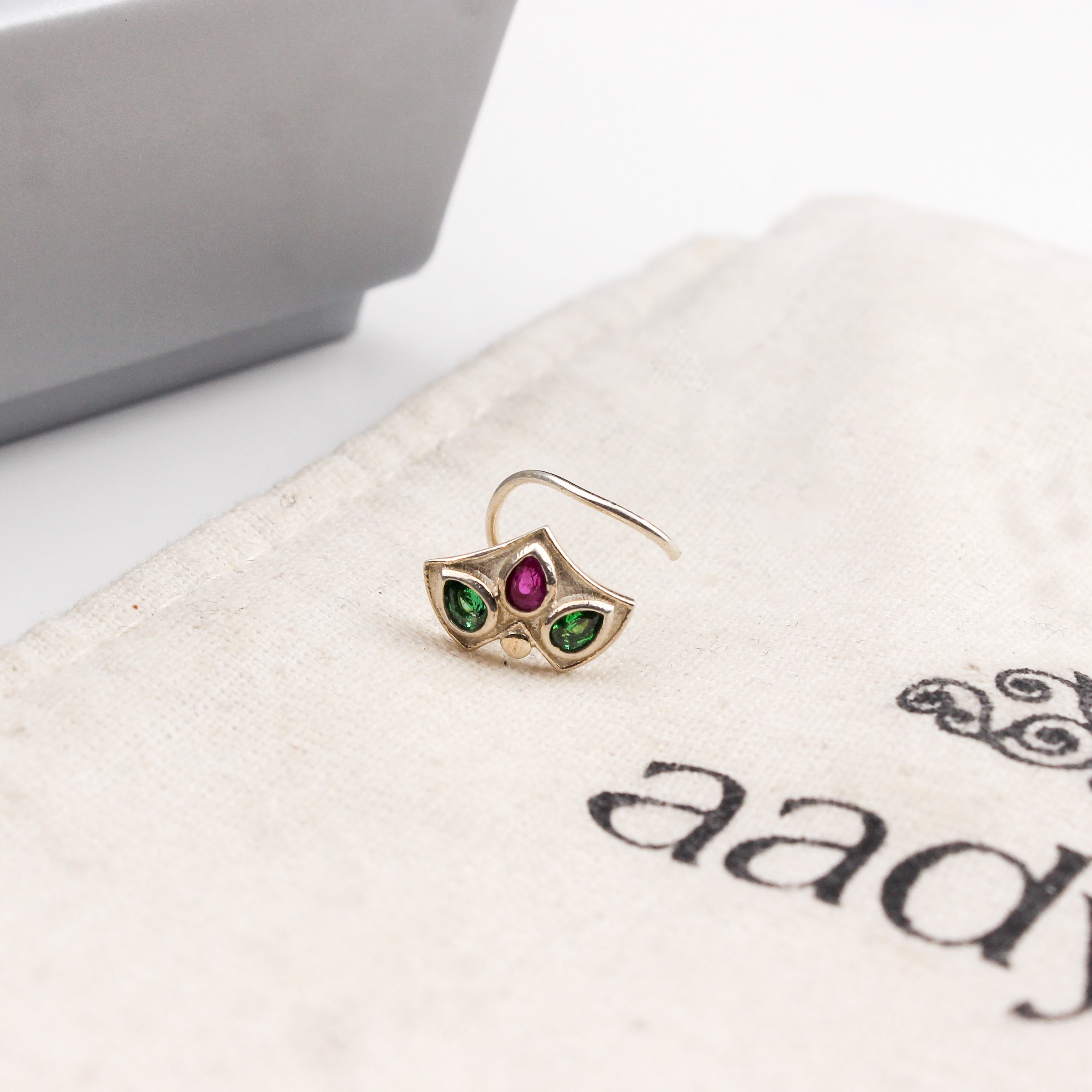 Silver Nakshatra Nose pin (Pierced)