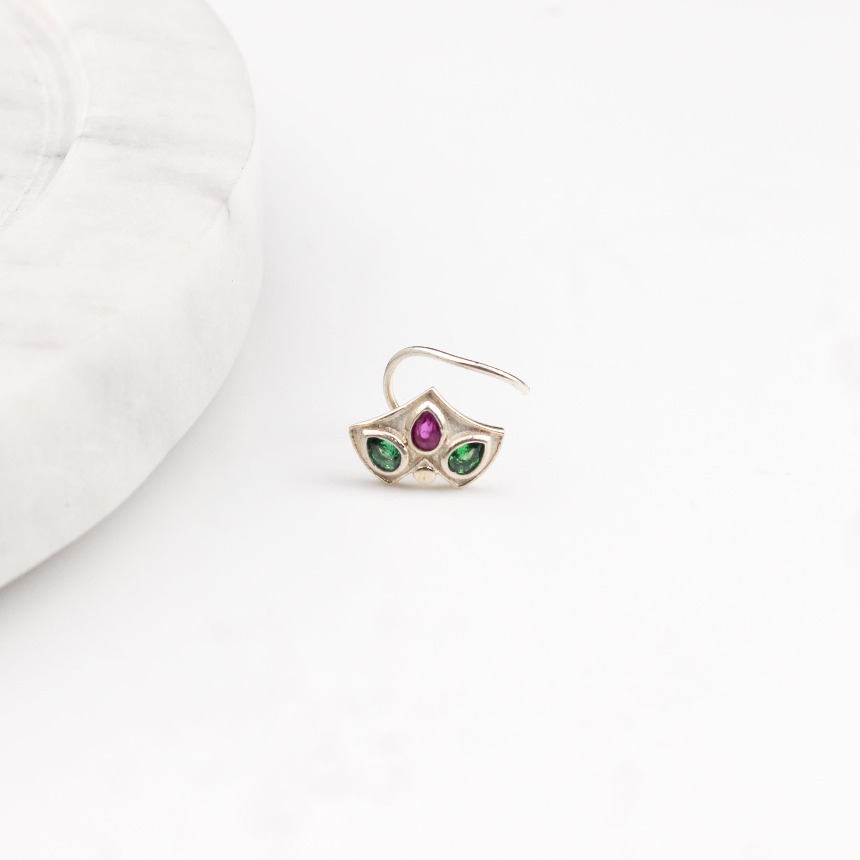 Silver Nakshatra Nose pin (Pierced)