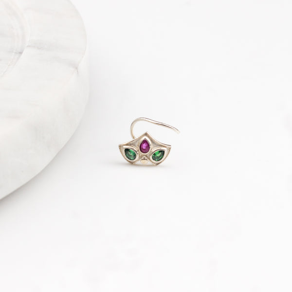 Silver Nakshatra Nose pin (Pierced)