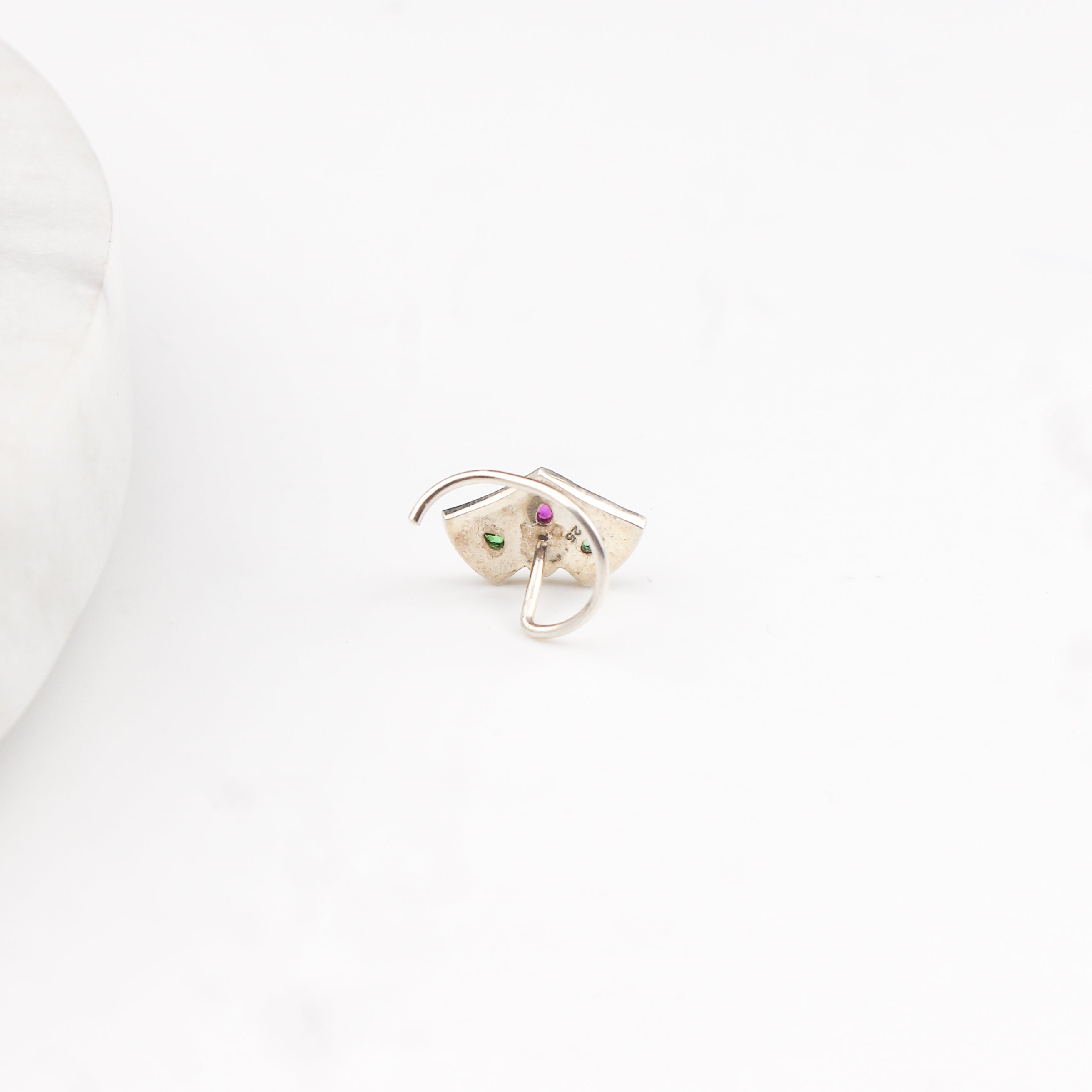 Silver Nakshatra Nose pin (Pierced)