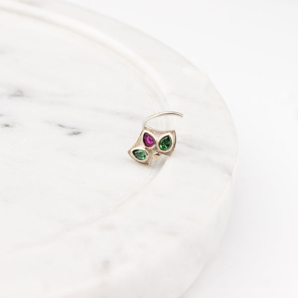 Silver Nakshatra Nose pin (Pierced)