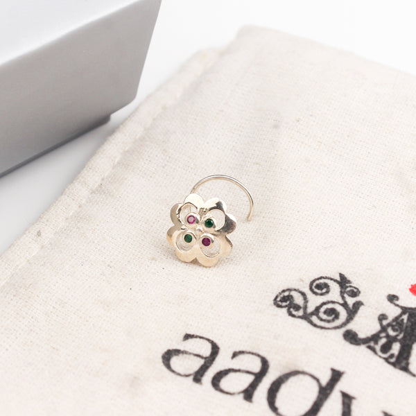 Silver Nakshatra Nose pin (Pierced)