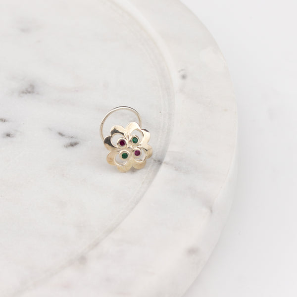 Silver Nakshatra Nose pin (Pierced)