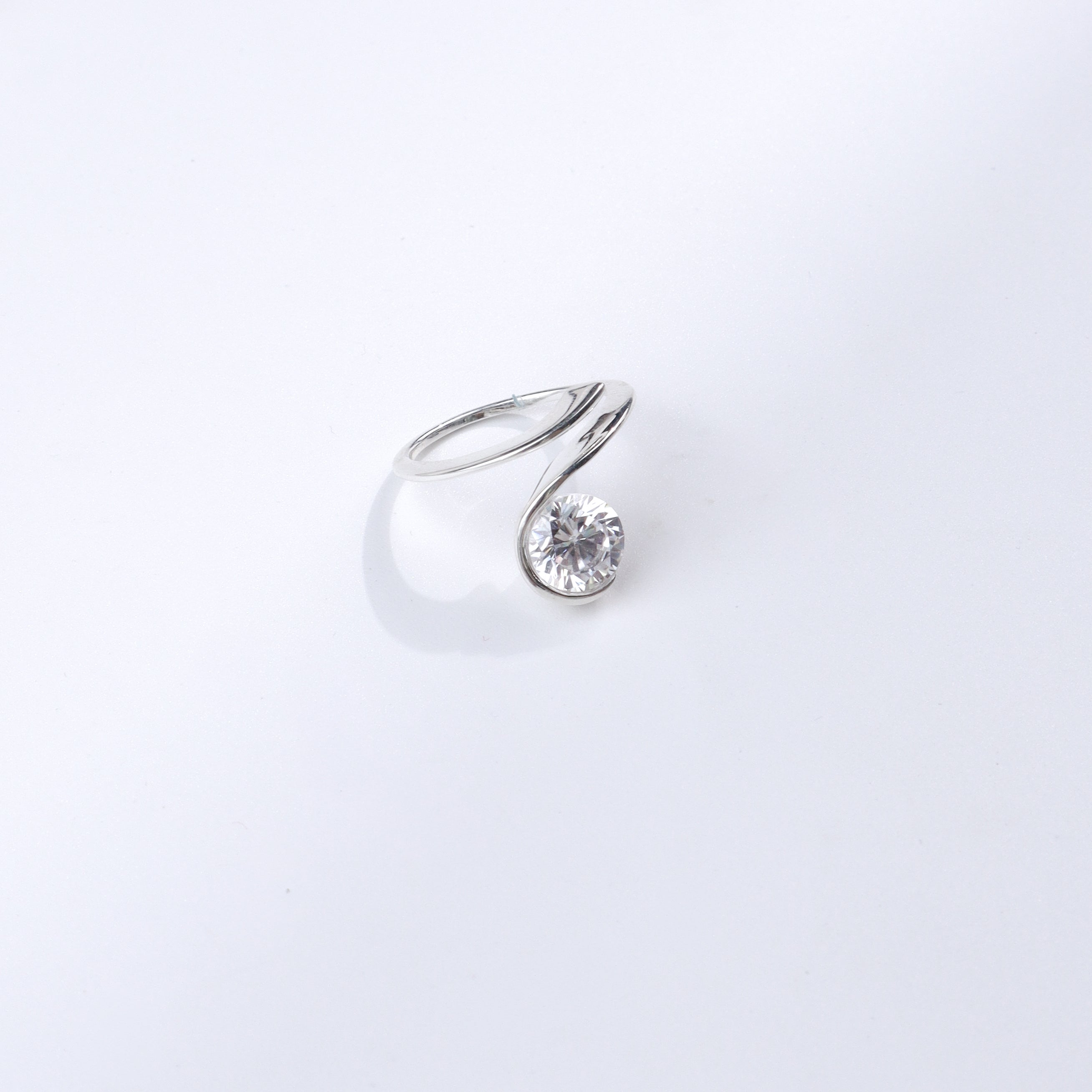 Solitaire Adjustable CZ Ring | 92.5 Sterling Silver