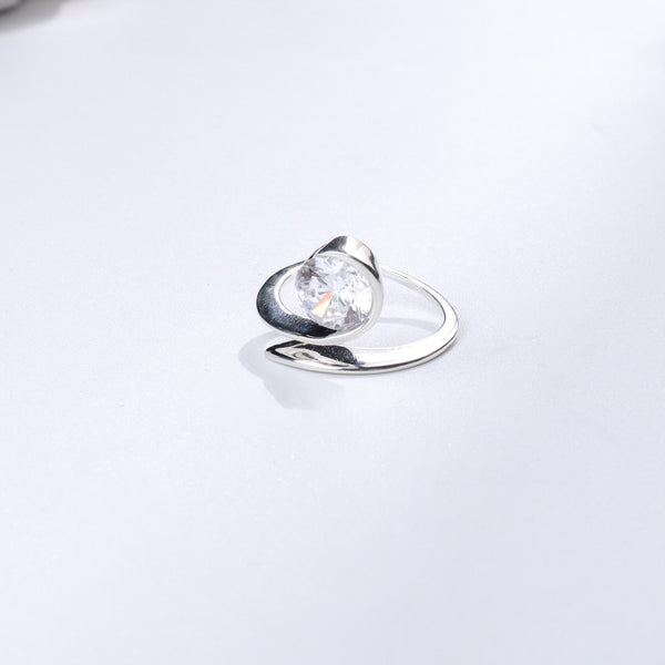 Solitaire CZ ring in sterling silver