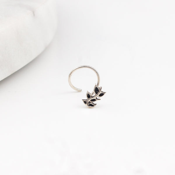 Leaves Nose pin Oxidized ( Pierced )