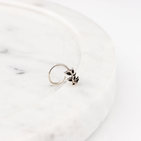 Leaves Nose pin Oxidized ( Pierced )