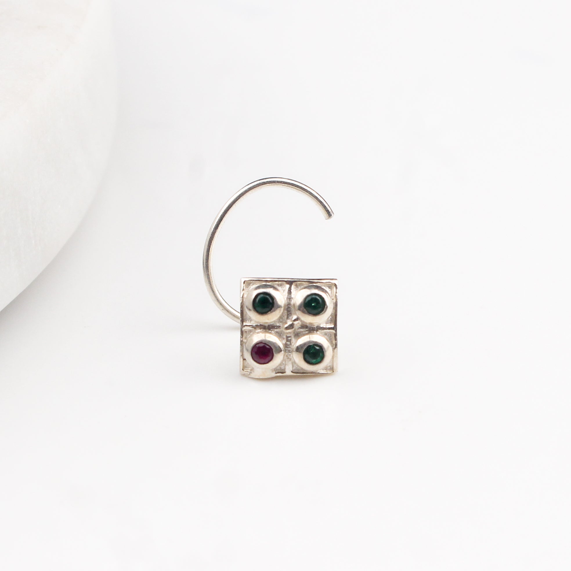Silver Nakshatra Nose pin (Pierced)