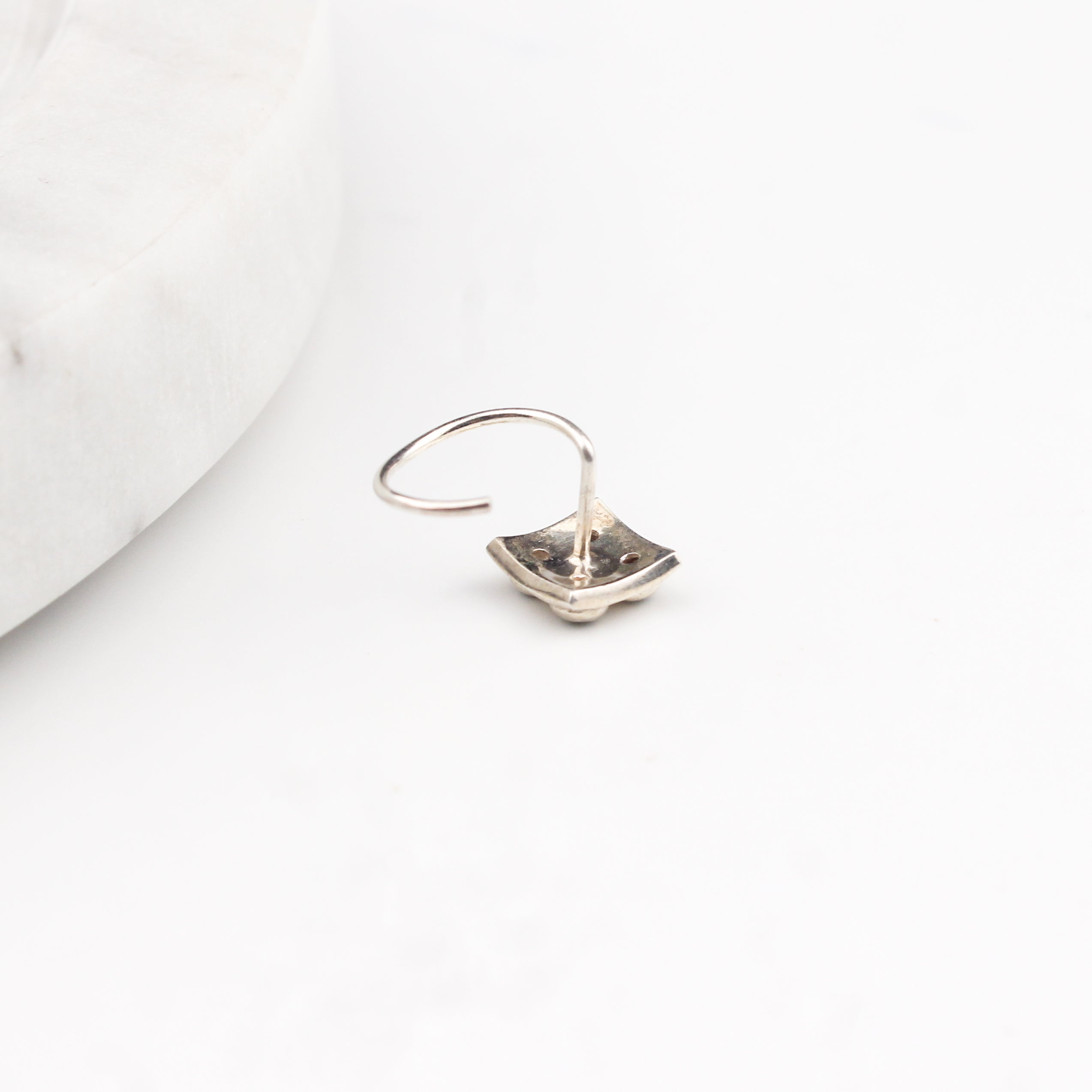 Silver Nakshatra Nose pin (Pierced)